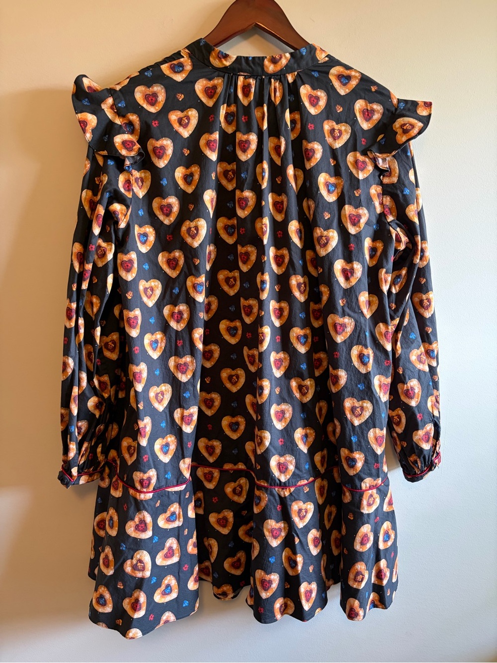 Rachel Antonoff and Nuuly Cookie Heart-Print Ruffle Dress - Picture 2 of 8